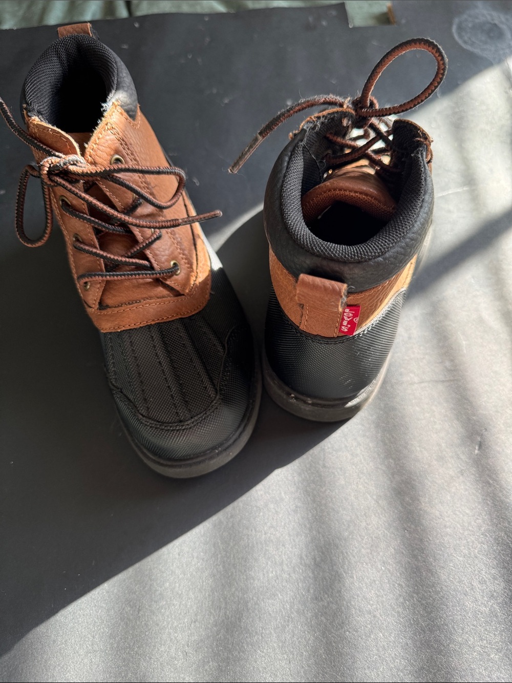 Levi's Kids Two-Tone Black and Brown Winter Boots